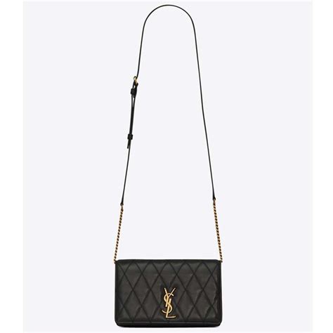 SAINT LAURENT Lambskin Diamond Quilted Angie Chain Bag